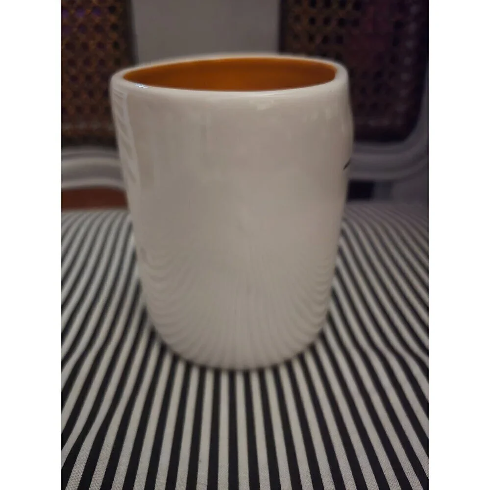 Rae Dunn Halloween Treat Candy Corn Icon Coffee Mug Orange Interior
